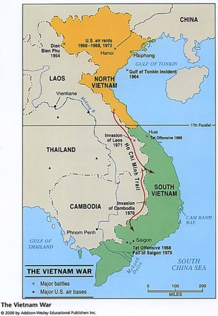 <p>Line of latitude that separated North and South Vietnam until 1975.</p>