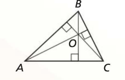 <p>point where the altitudes of a triangle intersect, c</p>