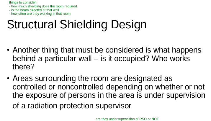 <p>What is the STRUCTURAL SHIELDING design dependent on? (aka the room we are putting the linac in)</p>