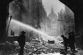 <p>A sustained bombing campaign carried out by the German Luftwaffe against British cities during World War II. The relentless airstrikes resulted in significant damage and loss of life, but the resilience of the British people and the Royal Air Force ultimately stopped the German attempt to break their morale.</p>