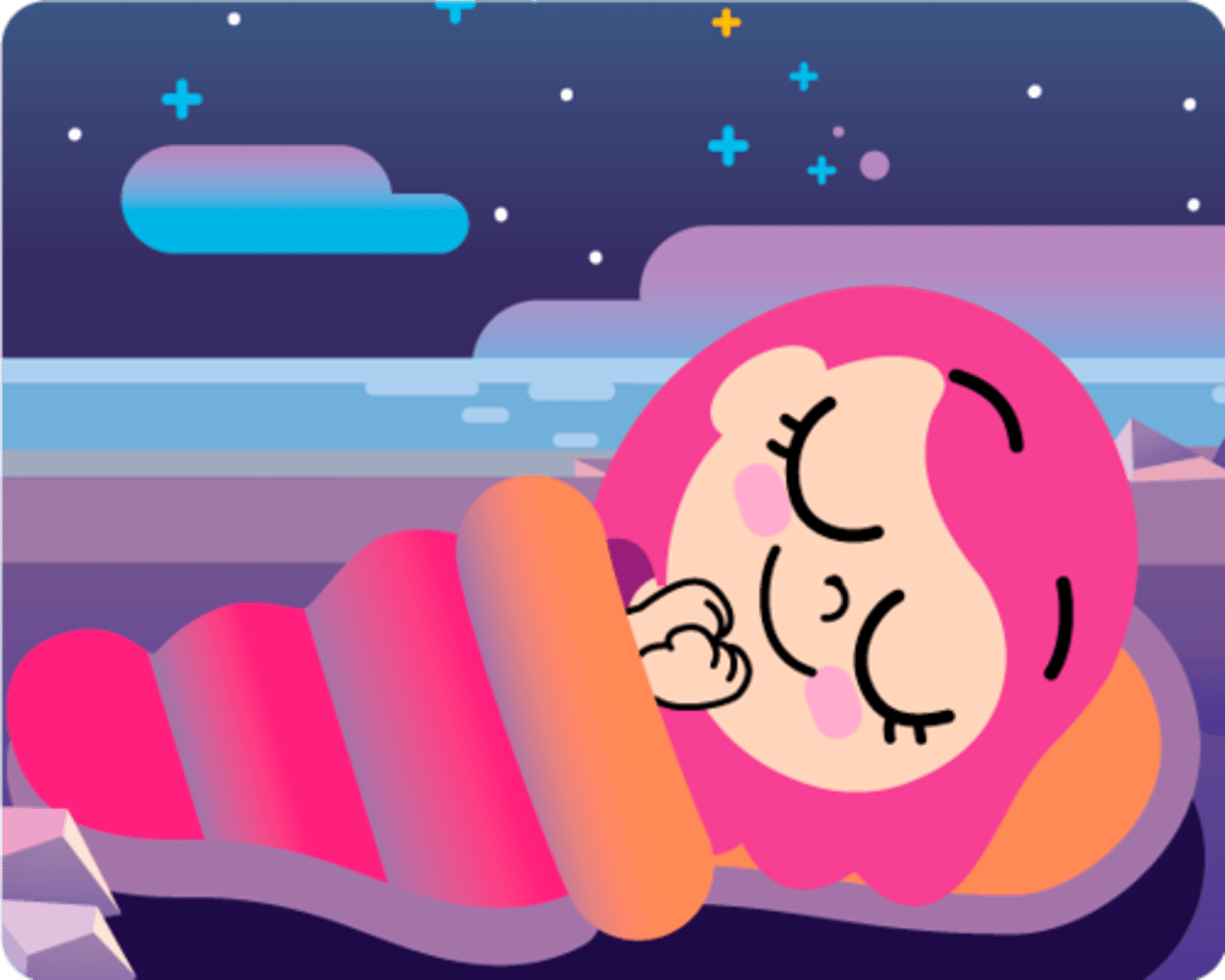 <p>to sleep outside</p><p>Nights here are typically crisp and clear, perfect for s_____ u___ t__ s_____.</p>