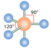 <p>m: trigonal bipyramidal e: trigonal bipyramidal</p>