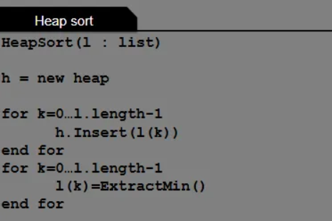<p>Why is the complexity for a heap sort O(nlogn)? Use the pseudocode to show</p>