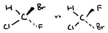 <p>Same molecular/structural formulas, in 3D space are mirror images of each other.</p>