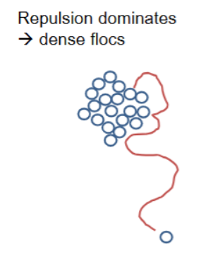 <p><span>Repulsion dominates → dense flocs</span></p>