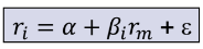 stock's monthly returns and returns on a market index to compute regression