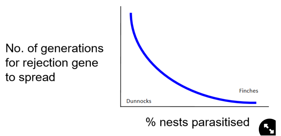 <p>generations are needed to spread the egg rejection mutation:</p>