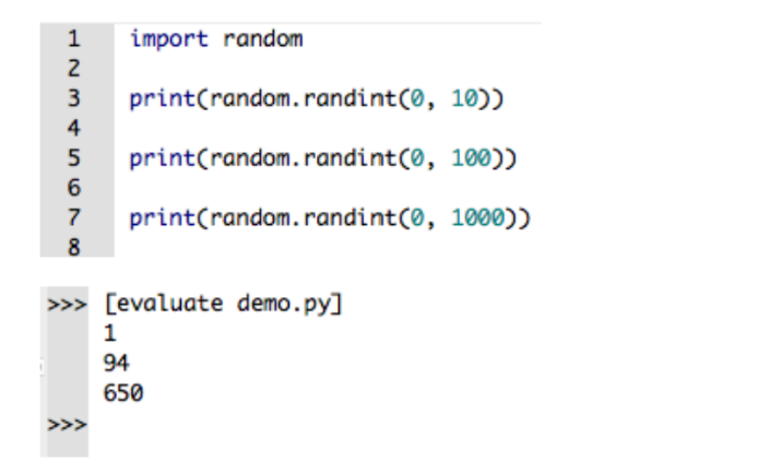 <p>Produces a random number between a and b (inclusive of a and b) </p>