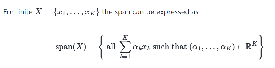 <p>Set of all possible linear combinations of elements of <span>X</span> is called the <strong>(_)</strong> of <span>X</span>, denoted by <span>span(X)</span></p>