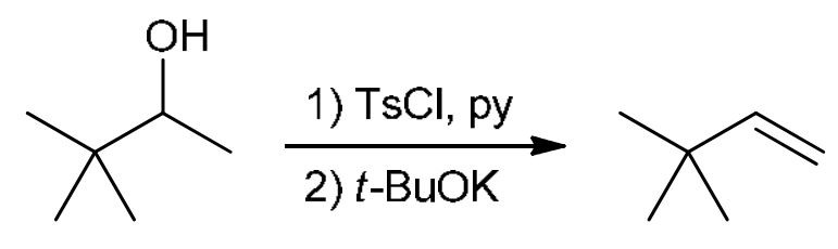 <p>Tosylate converts OH into OTs then t-BuOK (strong base) kicks it out to form an alkene in less sub C</p>