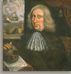 a seascape showing Dutch and English ships