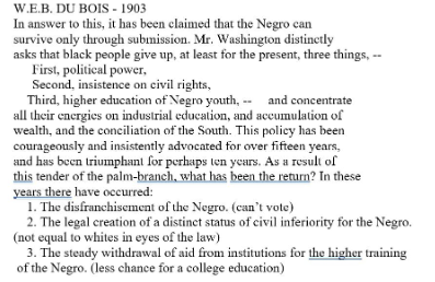 <p><span><span>Use the document to help answer;</span></span></p><p class="MsoNormal"><span><span>During the Progressive Era, W. E. B. Du Bois agreed with all of the following EXCEPT: (Which one of these did W.E.B. DuBois </span><u><span>disagree</span></u><span> with)</span></span></p>