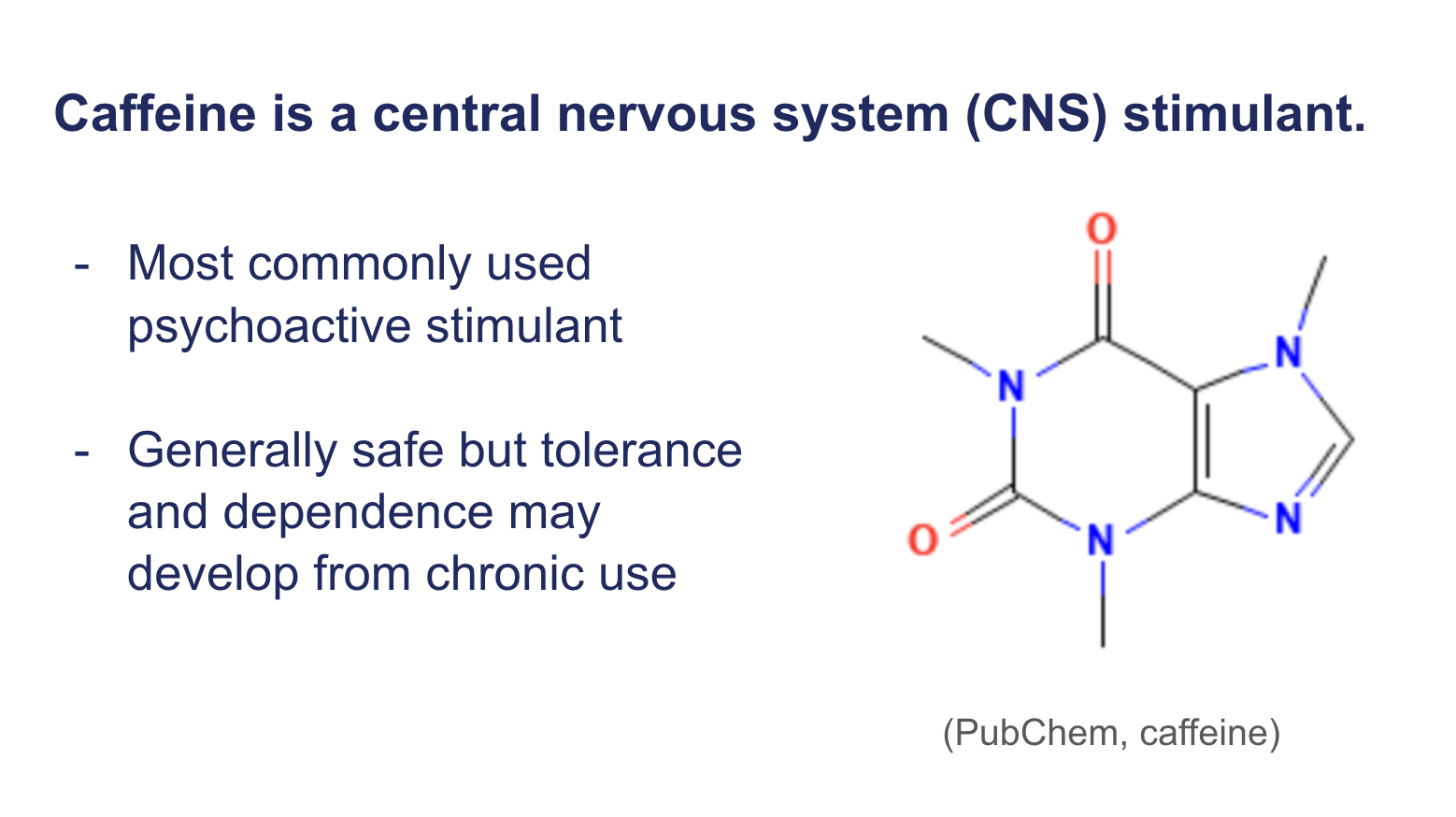 <p><span><strong>Caffeine is a central nervous system (CNS) stimulant.</strong></span></p>
