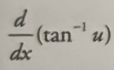 <p>Inverse tan derivative</p>