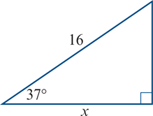 <p>find side x, correct to one decimal place</p>