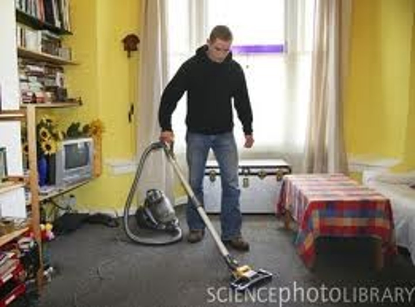 <p>to vacuum</p>