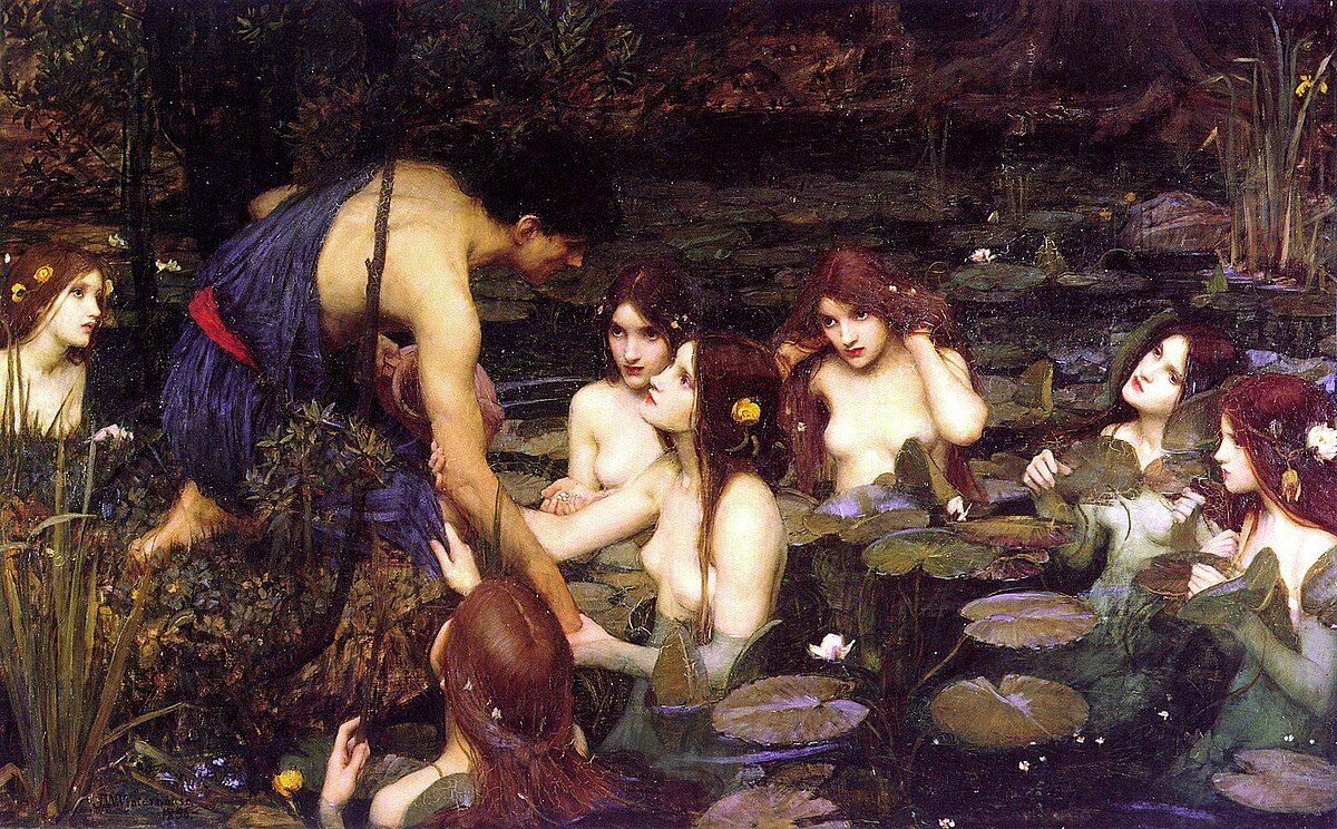 <ul><li><p><span>one of Britain’s greatest artists, known for depicting classical and historical scenes, as well as literary themes executed in his characteristic dreamy, sensuous, and romantic manner</span></p></li><li><p><span>Hylas and the Nymphs</span></p></li></ul><p></p>