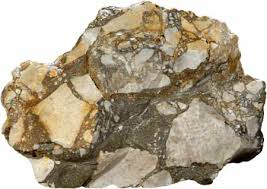 <p>Sedimentary, made up of other rocks large angular grains</p>
