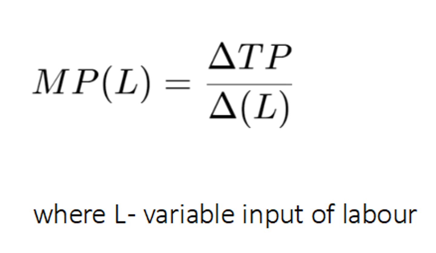 <p>the extra output that is produced by using an extra unit of variable factor</p>