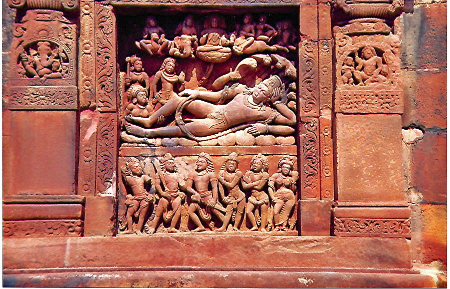 <p><strong>*Vishnu over Cosmic Waters, Vishnu Temple, Deogarh, India, c. 500, Gupta Period (S. 10-17)</strong></p>