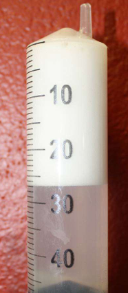 <ul><li><p>Surfactant so must get foam on your sample</p></li></ul><p>(surfactant = line bronchioles/alveoli + increase compliance of lungs)</p>