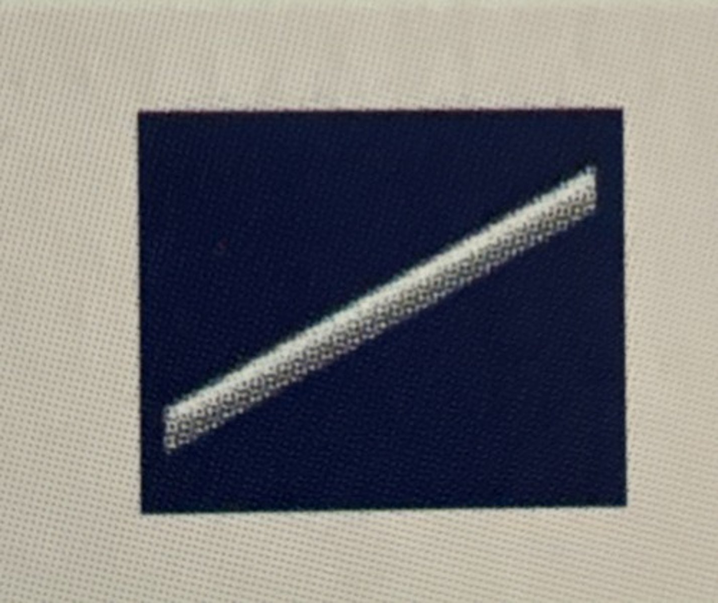 <p><span><span>Zero one white stripe on a field of blue</span></span></p>