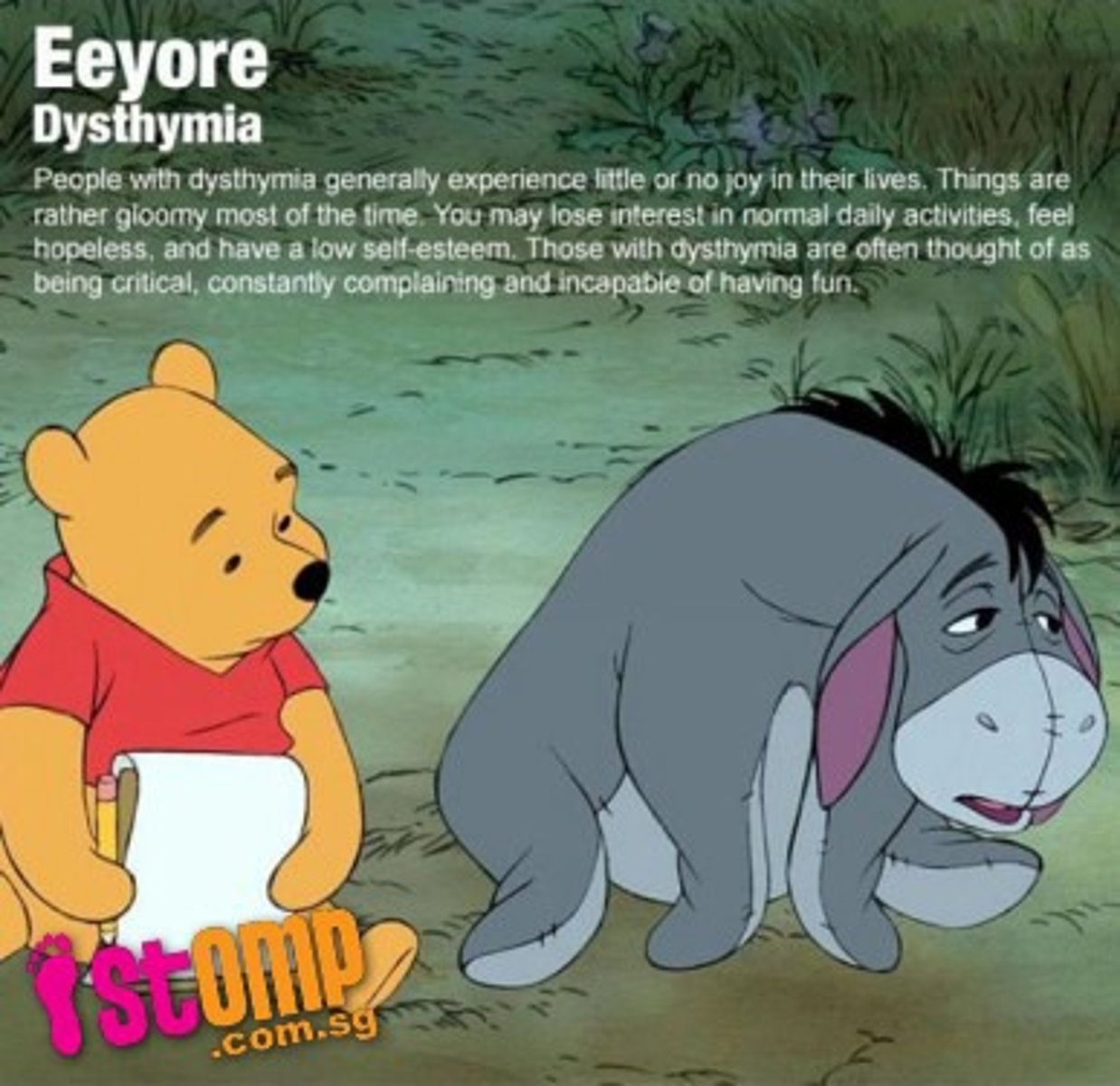 <p>a chronic low-level depression that is not as severe, but may last longer Major Depressive Disorder (also known as dysthymia)</p>