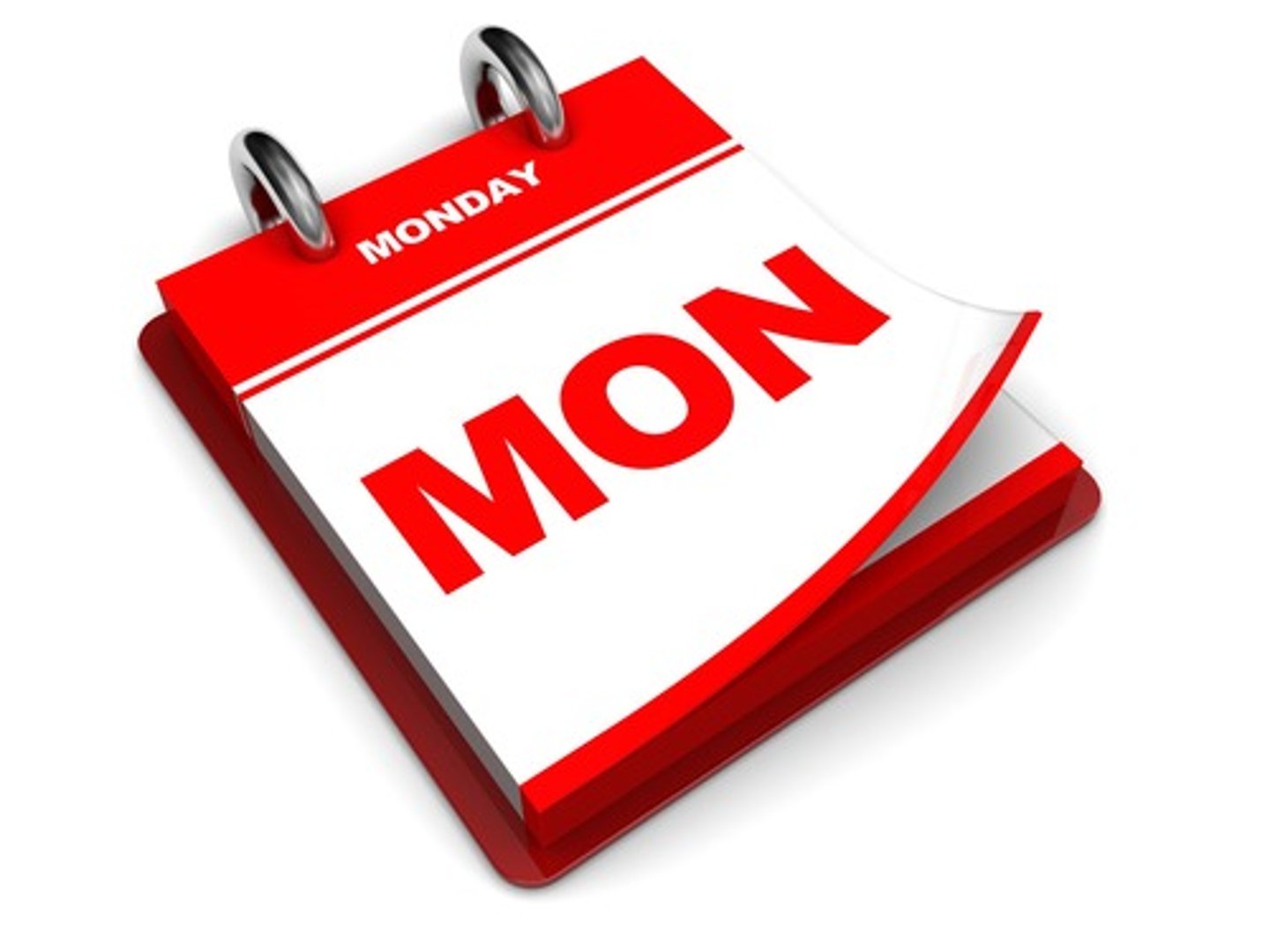 <p>on Mondays</p>