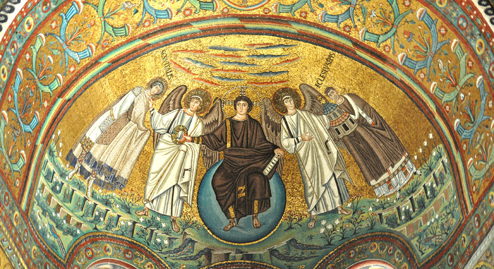 <p>Apse, Basilica of San Vitale (Christ Mosaic)</p>