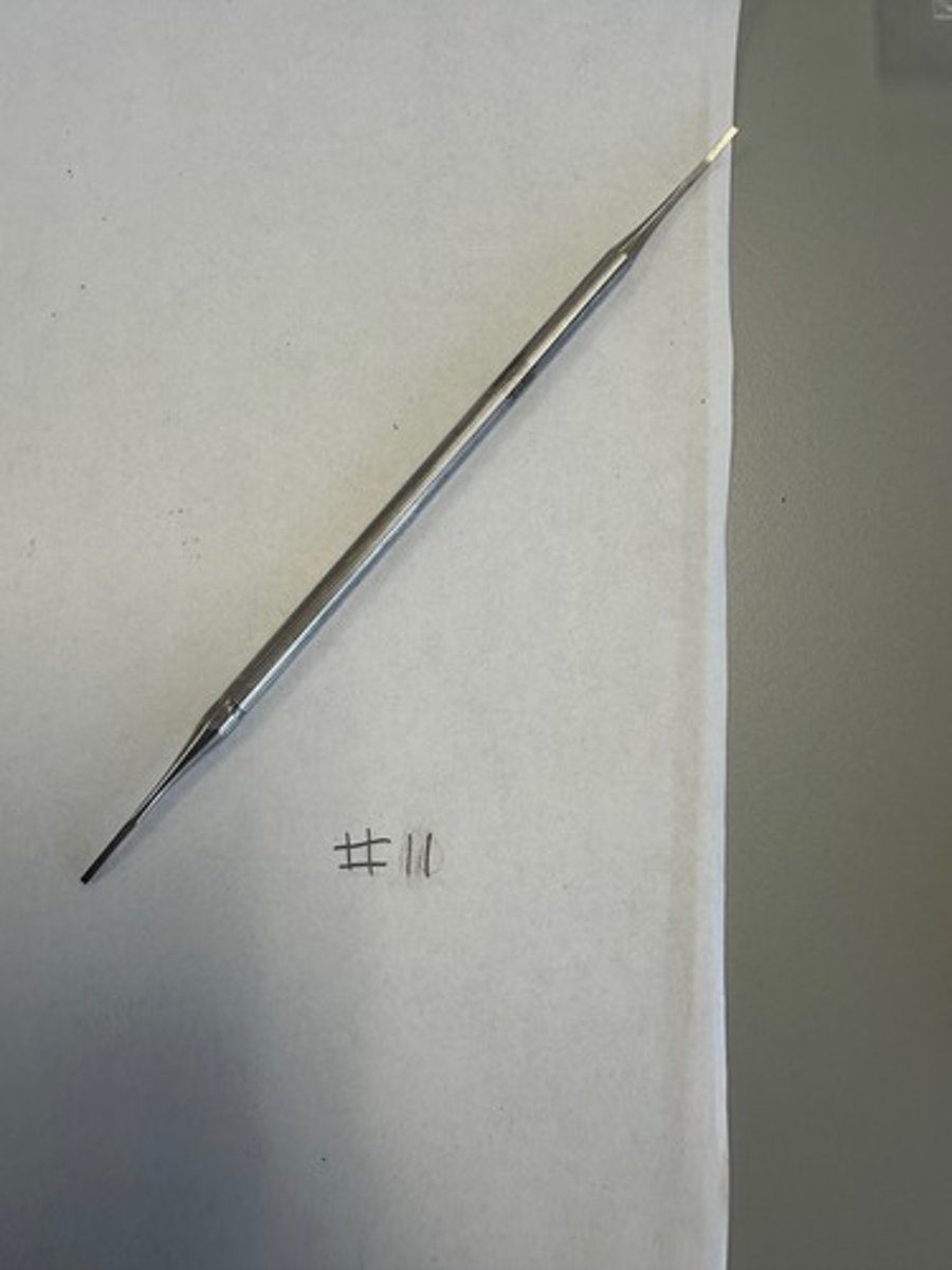 <p>Break down enamel margin of the tooth preparation, to form sharp lines and point angles, and to retention grooves (hand manual cutting instruments)</p>