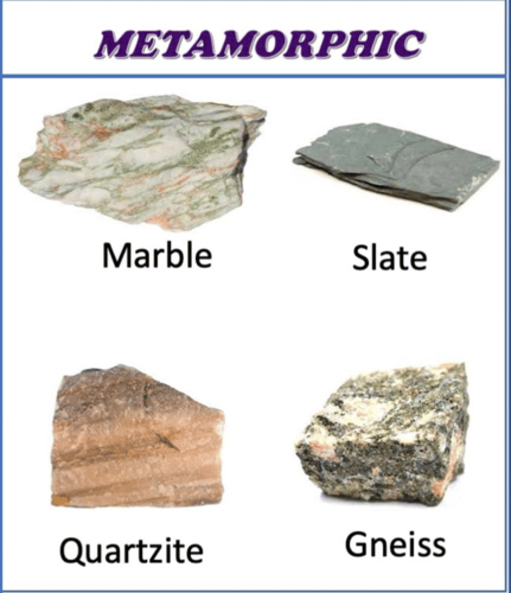 <p>examples of metamorphic rock</p>