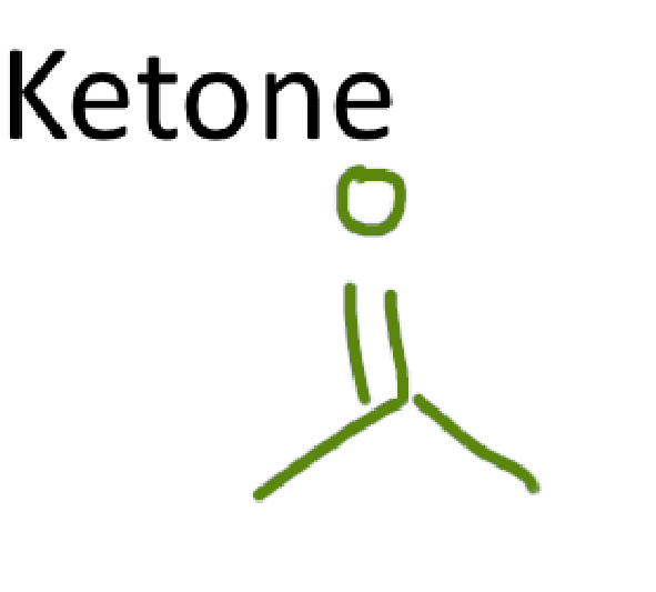 <ul><li><p>giving the general structure R-CO-R’ </p></li></ul><p></p>