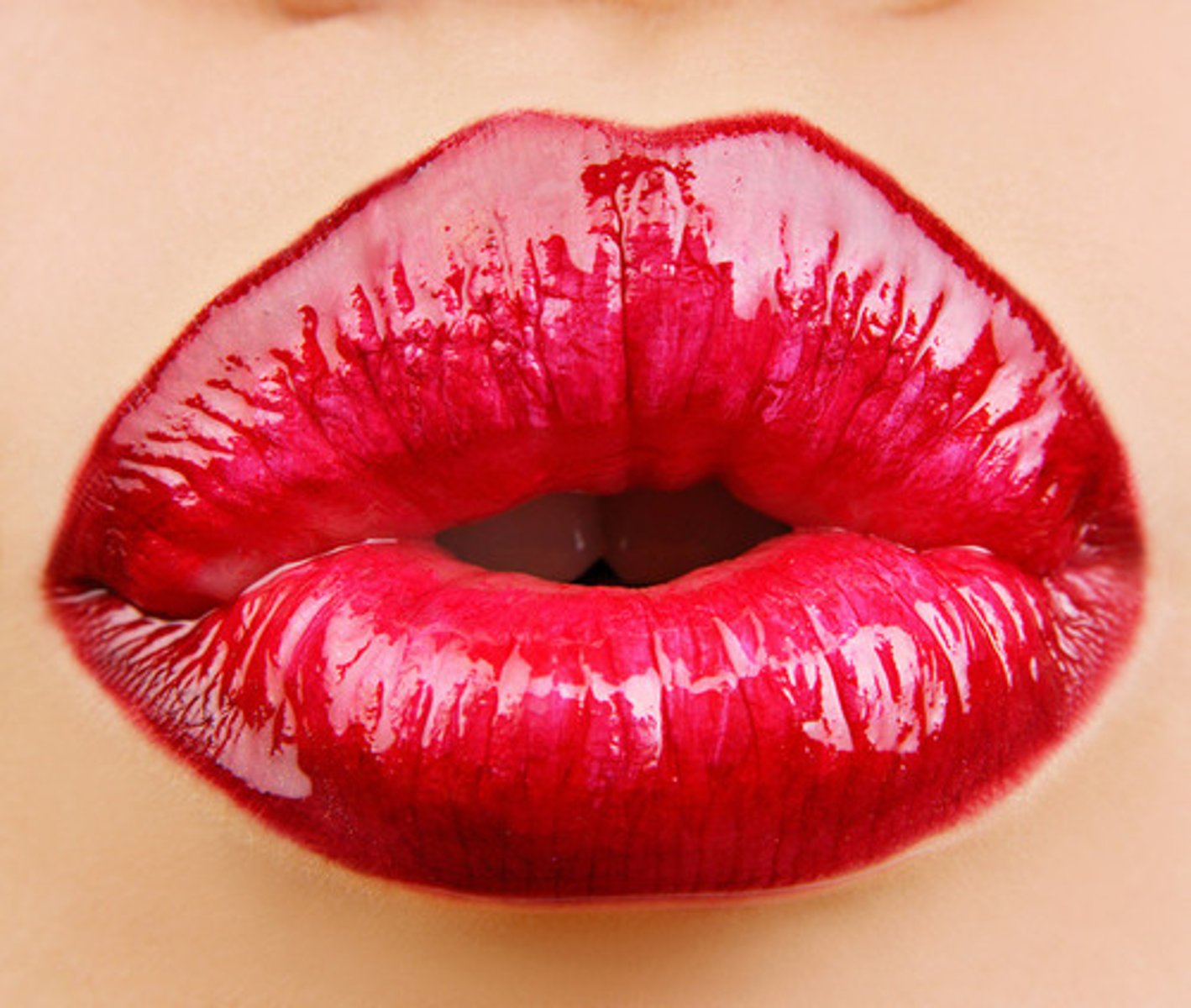 <p>painted lips</p>