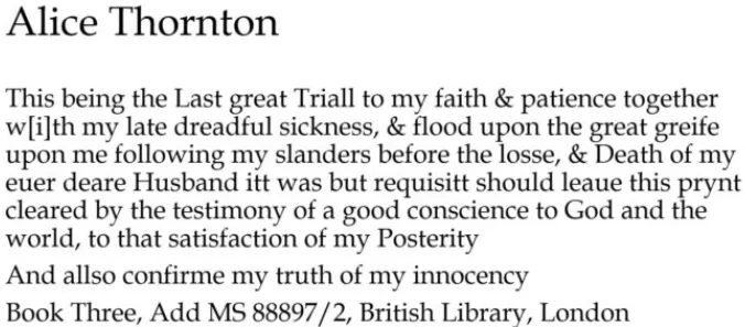 <p>writes 4 volumes autobiography later in life, all ab. episodes sickn. & trials in her life</p><p>writes this explicitily trial happen. to her (accused trying to remarry too quickly + to man betrothed to her daughter) caused her illn.</p><p>circulates these within her community to actively rescue her rep.</p><p>episodes illn. & how you deal w/them</p><p>evid. people use to construct their reputations within communities</p><p>sugg. social trials (slanders) could have physical impact, even caus. death</p><p><em>To defend her reputation against slander (accused of remarrying too soon to her daughter’s betrothed), linking social trials to illness, and circulating it locally to recover her standing.</em></p><div data-type="horizontalRule"><hr></div><p>rather than citing social & emotional things as caus. his illn. & context around it, emphas. precision, time places, no. fits</p><p>us. his personal exper. hav. fits prev. to assess progress his symptoms</p>