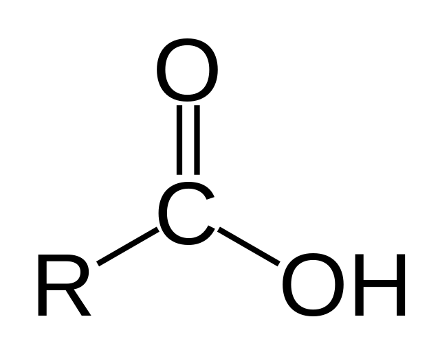 <p>Structure: (shown in picture)</p><p>Properties: Charged (acidic)</p><p>Features: Central C bond to O and OH</p>