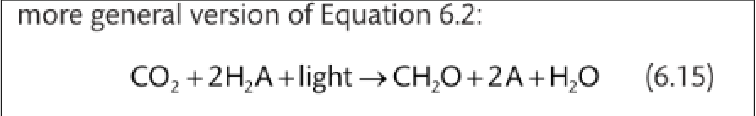 <p>Eqn 6.15 in the second part of Ch 6 is put there to describe another type of photosynthesis.&nbsp;</p><p>If H2A is H2S, and if A is S, what type of photosynthesis is this?</p>