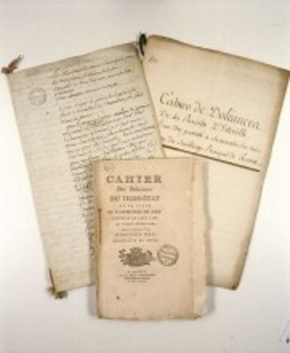 <p>a. Notebooks</p><p>b. France</p><p>c. These were "notebooks of grievances" collected by representatives of the Third Estate at the Estates General. Although some called for reform of tax system, most of the Third Estate noted that there greatest concern was their hunger. Many of the Third Estate noted in the notebooks their support for the king and the belief that the king would address their issues.</p>