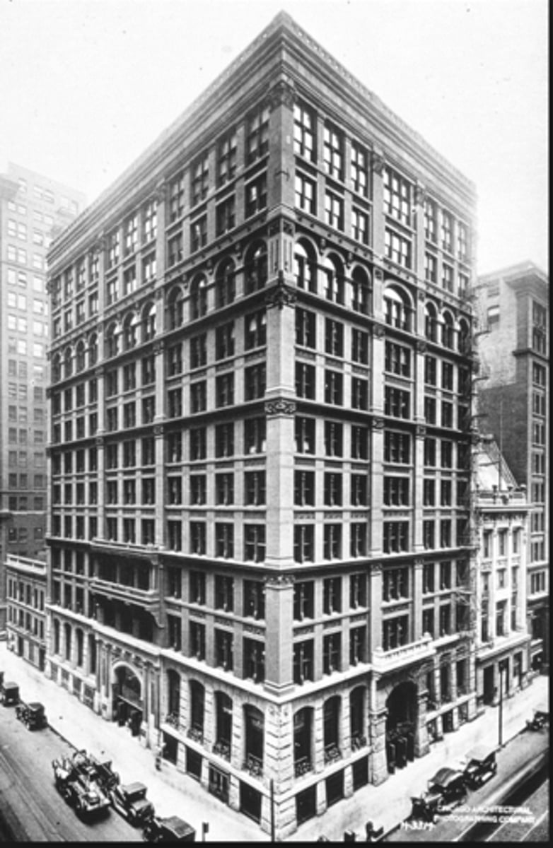 <p>Designed the first skyscraper with a steel frame, the Home Insurance Building in Chicago</p>