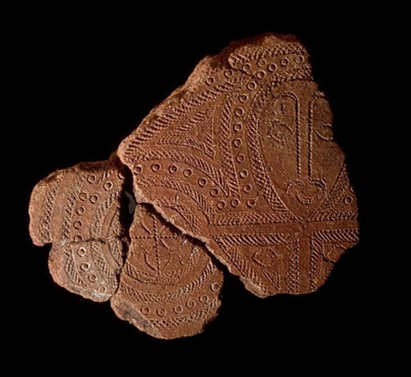 <p>Lapita. Solomon Islands, Reef Islands. 1000 B.C.E. Terra cotta (incised).</p>