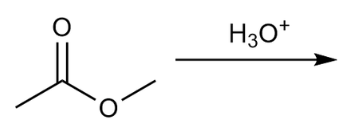 <p>Ester hydrolysis: acid catalyzed </p>