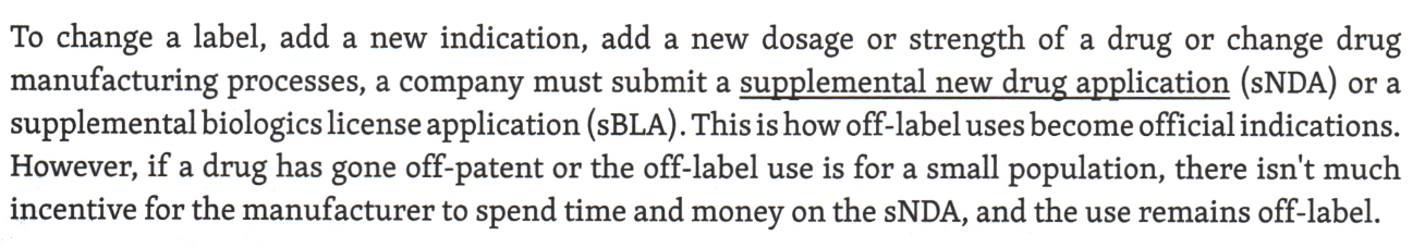 <ul><li><p><strong>Change the label</strong></p></li><li><p><strong>expanding the approved indications (new uses) of the drug</strong></p></li><li><p><strong>Modifying the dosage/strength</strong></p></li><li><p><strong>Changing the manufacturing process</strong></p></li></ul>