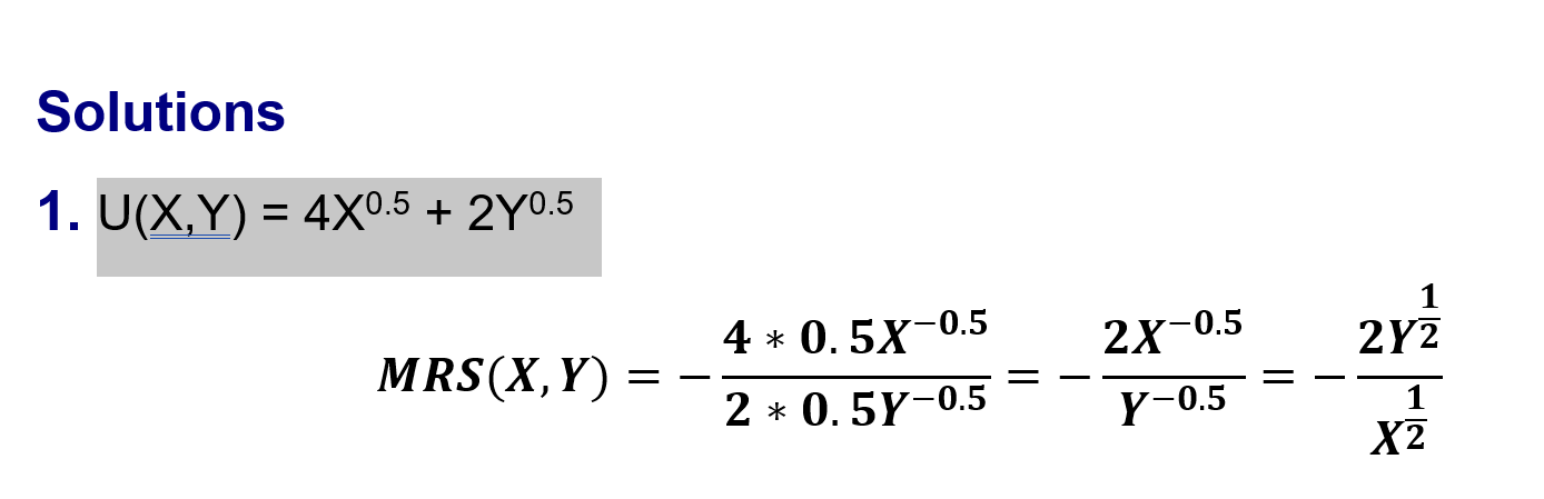 <p>how to find MRS of utility function: </p>