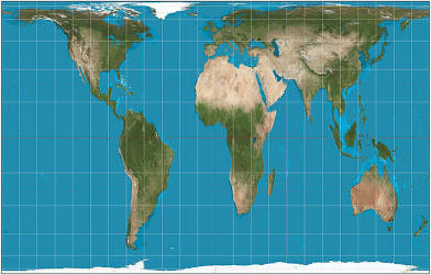 <p>Size of land masses is accurate and more accurately depicts the size of developing countries, but the shape of land is inaccurate.</p>