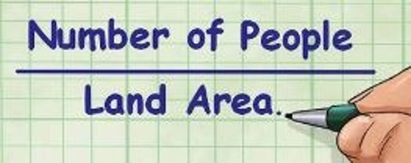 <p>The total number of people divided by total amount of land.</p>
