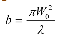 <ul><li><p>Longer beams lead to higher beam divergence</p></li><li><p>Greater lambda = Greater W0 = Greater W(z)</p></li></ul><p></p>