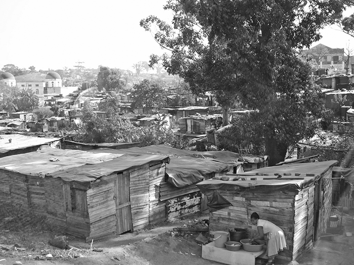 <p><span><span>The image shows a squatter settlement at the edge of a city in South Africa. What information regarding causes and effects does the image convey?</span></span></p>