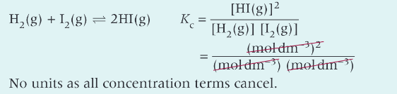 <ul><li><p>substitute units into the expression for kc</p></li><li><p>cancel common units and show the final units on a single line</p></li></ul><p></p>