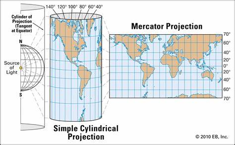 <p>Distortions: makes land masses by poles appear larger.</p><p>This projection preserves direction but greatly distorts size, especially at higher latitudes. </p>