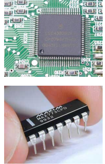 <ul><li><p>Complex circuits with multiple components in a single package</p></li><li><p>consist of thousands of miniature resistors, diodes, transistors and capacitors</p></li></ul><p></p>