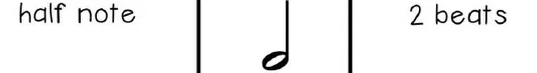 <p>Half note - 2 beats</p>